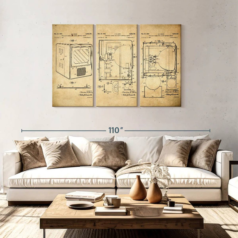 Retro Television Cabinet Laelle, 48" H x 74" W