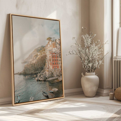 Village par les falaises I, reproduction sur toile
