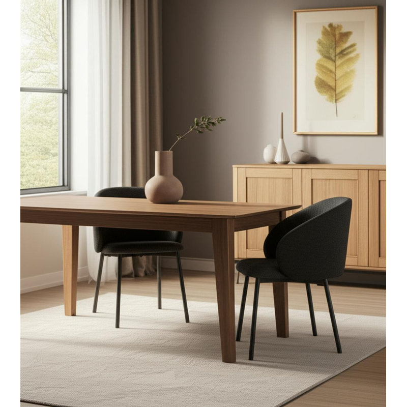 Chaise d'appoint en tissu et bois gris et noir