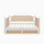 Lit de jour simple en rotin blanc antique - 2 tiroirs de rangement