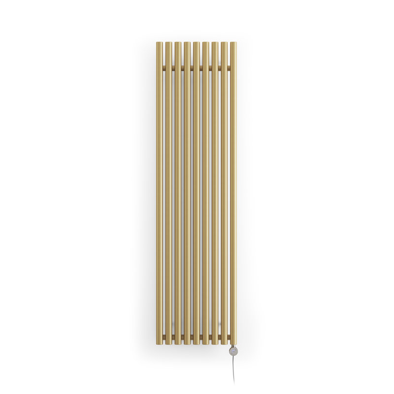 Rolo Room E Electric Radiator, Brass, 180cm H  x 48cm W x 9.6cm D