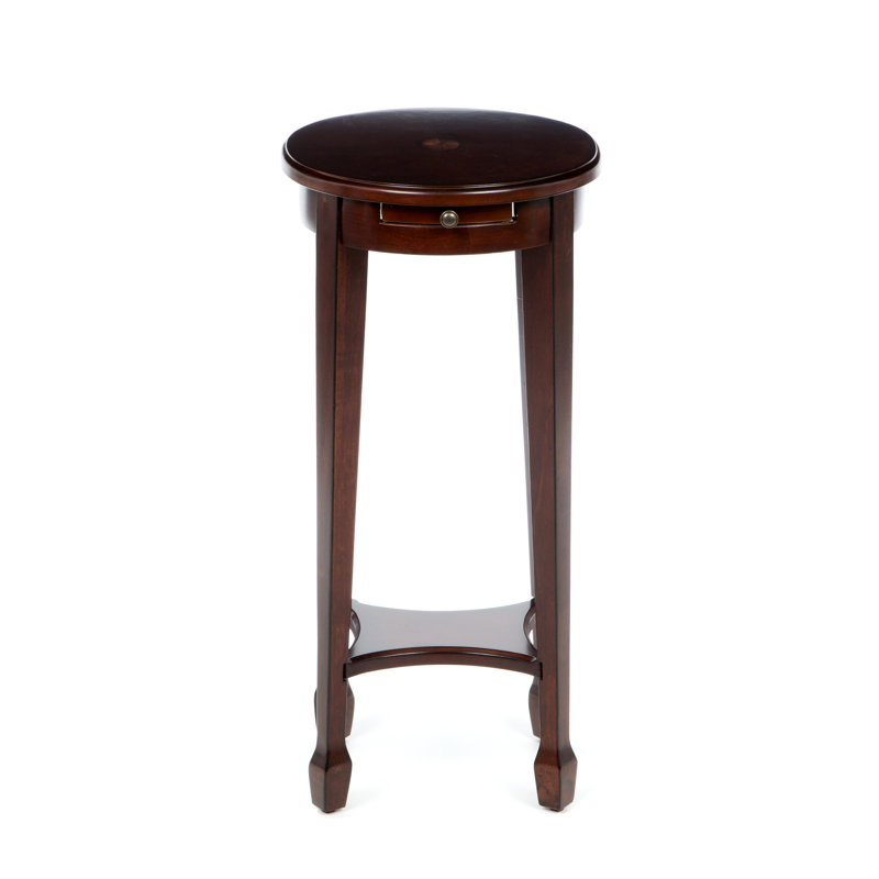 Arielle Round 12.5"W Side Table, Chestnut Burl