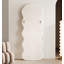 Miroir pleine grandeur 63 po x 24 po, miroir ondulé irrégulier, miroir de plancher arqué, miroir mural suspendu ou appuyé contre le mur pour la chambre à coucher, miroir en bois enveloppé de flanelle