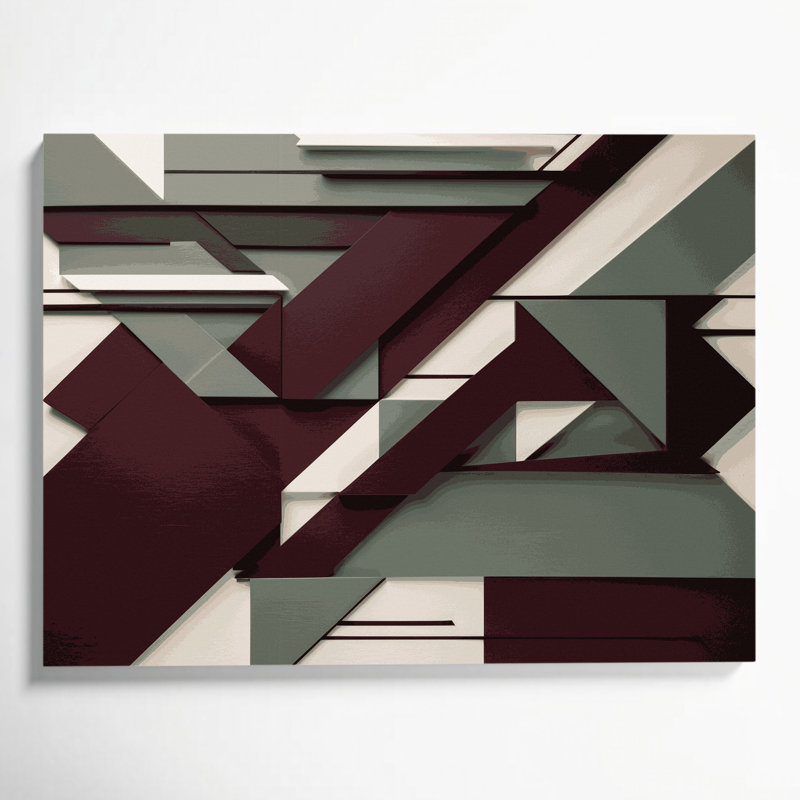«Geometric Abstraction 98», art mural sur toile brune, H 16 po x l 20 po