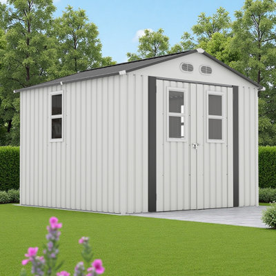 Outdoor Storage Shed, 8X8 Protective Film, Four Daylight Windows Lockable Doors,A Practical And Thoughtful Gift