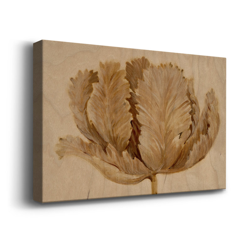 Impression sur toile tendue, sépia tulipe sur bouleau II, H 12 po x l 18 po x P 1,5 po