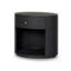 Amelia Oval One Drawer Nightstand-Black Linen-291967578