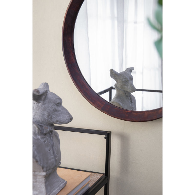 Miroir mural 20 po x 1,5 po transitionnel en bois de manguier
