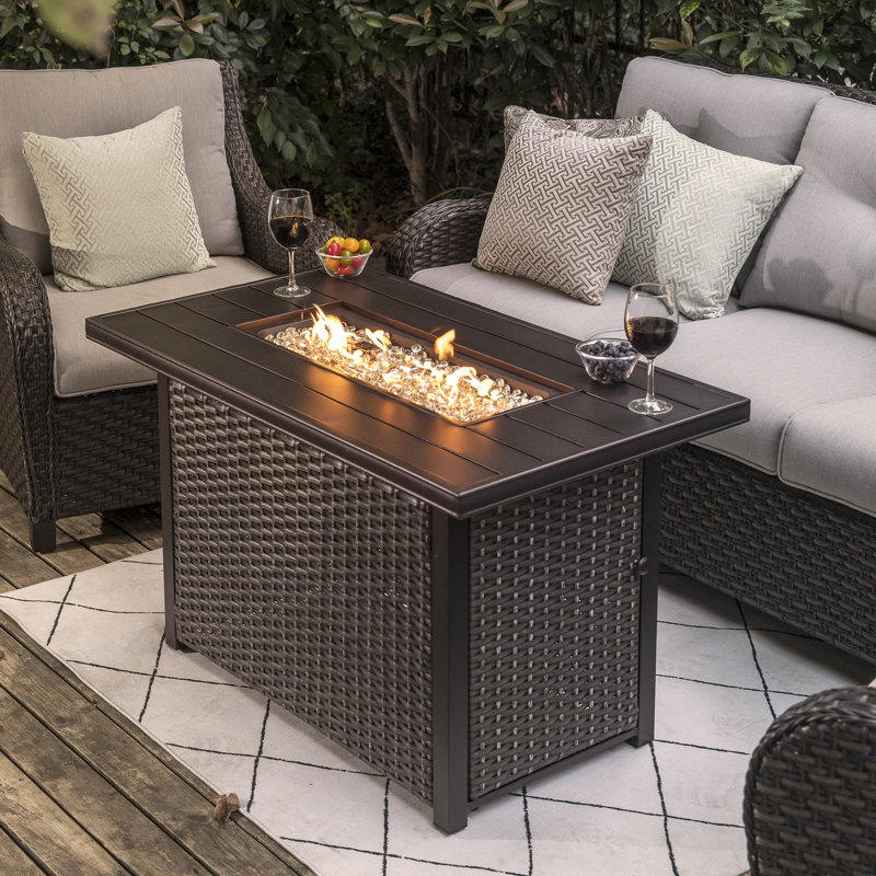 Rectangle Iron Propane Smokeless Outdoor Fireplace