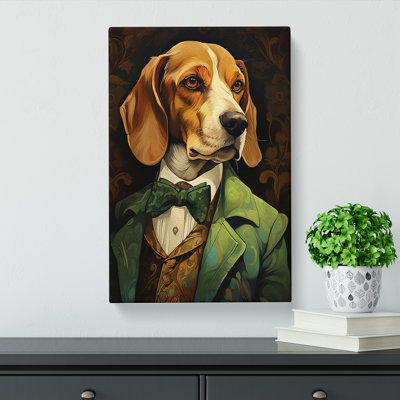 Beagle Art Nouveau Art No.2 - Wrapped Canvas