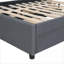 Lit plateforme tapissier pleine grandeur avec rangement, sans sommier, avec lit gigogne simple 2 tiroirs gris pour la chambre à coucher-1952615289