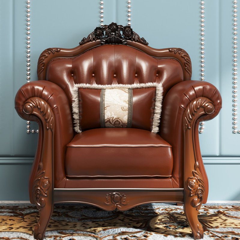 American-style light luxury leather sofa