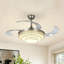 42 ventilateurs de plafond en cristal avec lumières, pales rétractables à distance, 3 changements de couleur