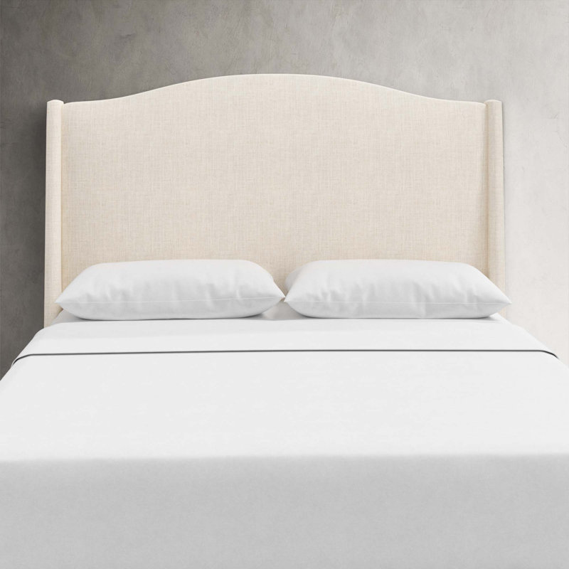 Byrd Upholstered Wingback Headboard, California King, Classic Talc Linen