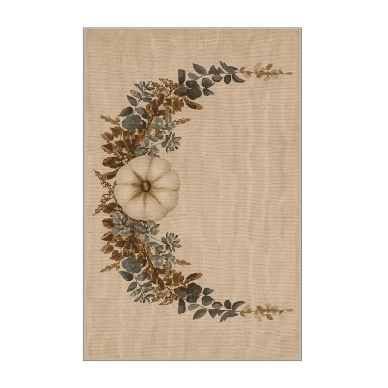 Soft Plush Faust Thanksgiving Modern & Contemporary Abstract Area Rug in Brown – Beige Binding, 2x3