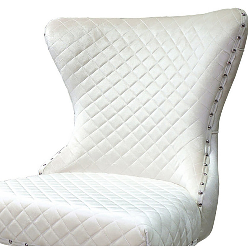 Chaise d'appoint Sephten (ensemble de 2), Chrome chrome, Blanc