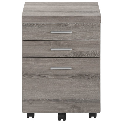 Office File Cabinet With Rolling Mobility, Storage, Taupe, Storage 3 Cabinet, Mobile, Contemporary Desk
