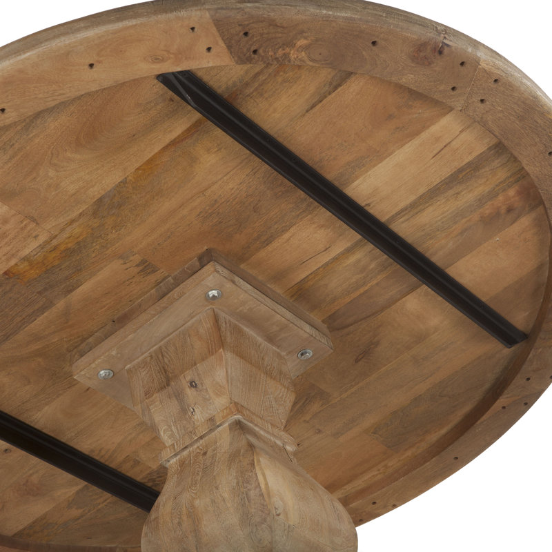 San Rafael Round Solid Wood Dining Table, 30" H x 54" W x 54" D, Brown