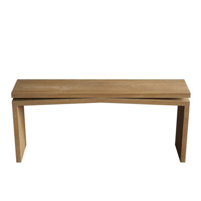 65-Inch Rustic Solid Wood Veneer Console Table