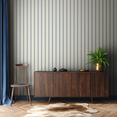 Heritage Stripe - Ink 10m Wallpaper