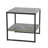Square Side End Table with Storage Shelf, Rustic Concrete Finish and Black Metal Frame-2136747217