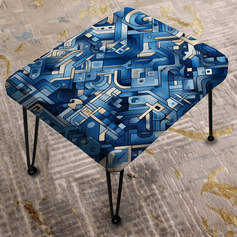 Repose-pieds Boho Cobalt Tessellations