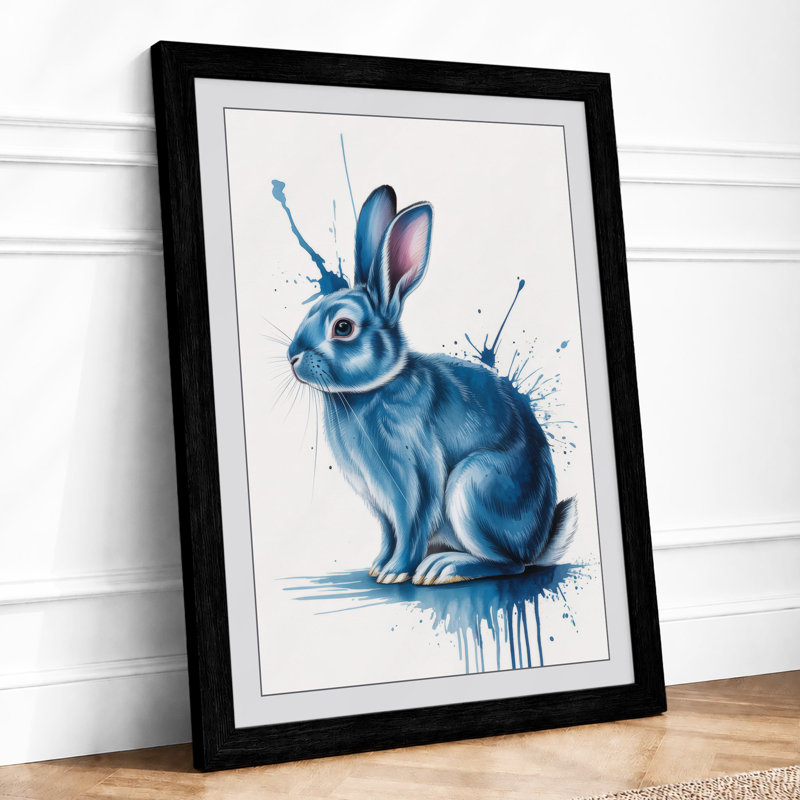 Dreaming Rabbit Boho - Framed Print, A1 - 84.1 x 59.4 cm, Black