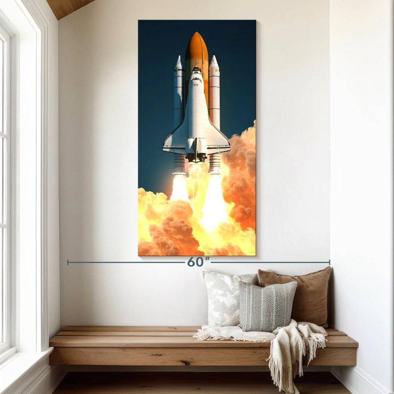 Launching Space Shuttle, 54" H x 27" W
