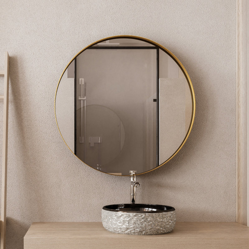 Armoire à pharmacie ronde avec cadre en métal 31,5 pouces avec miroir et étagères réglables Miroir mural noir avec rangement pour salle de bain, noir mat
