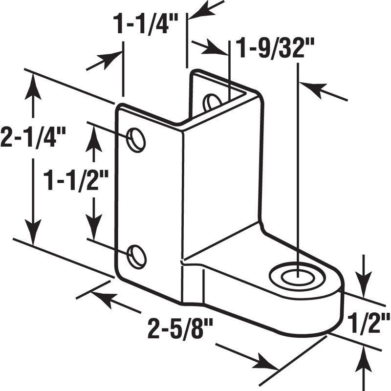 Prime-Line Top Pivot Hinge, 1-1/4 Inch Post, Chrome Plated