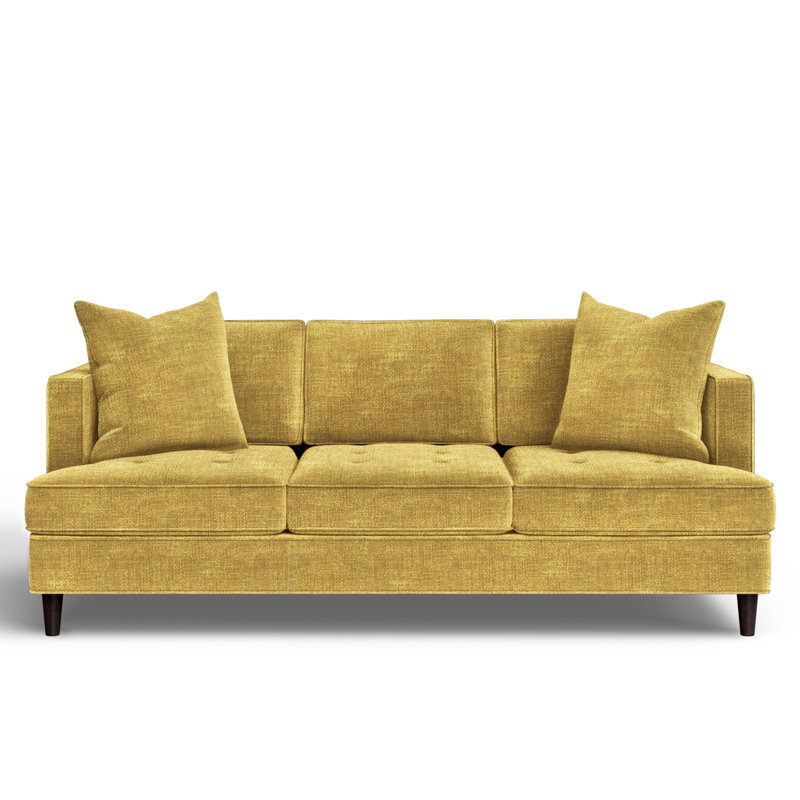 Canapé à accoudoirs encastrés avec coussins réversibles 84 po Burkouer, Vibe zeste chenille
