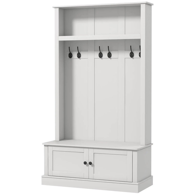 Banc d'entrée blanc avec portemanteau