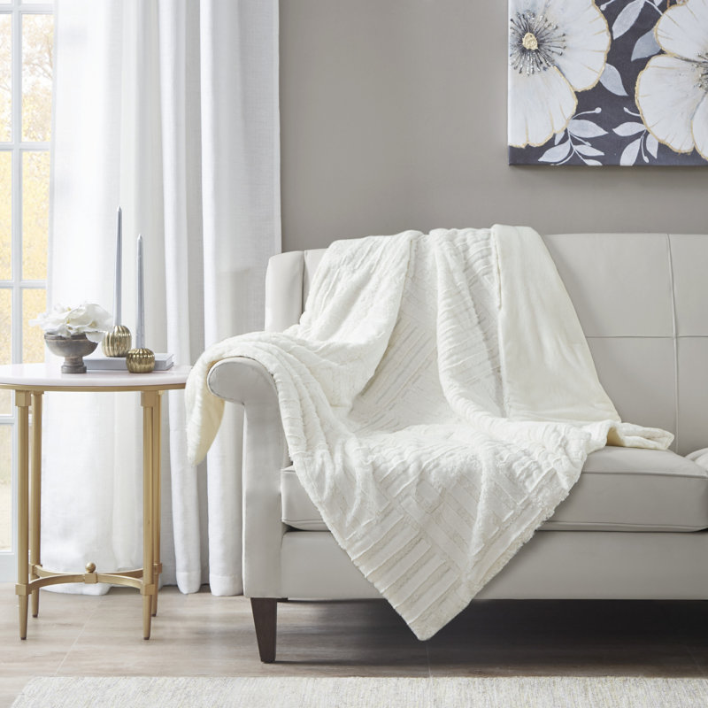 Arctic Larkin Ultra Plush Down Alternative Throw, Ivory