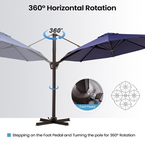 Freeport Park® Gerrity 120'' Cantilever Umbrella & Reviews | Wayfair