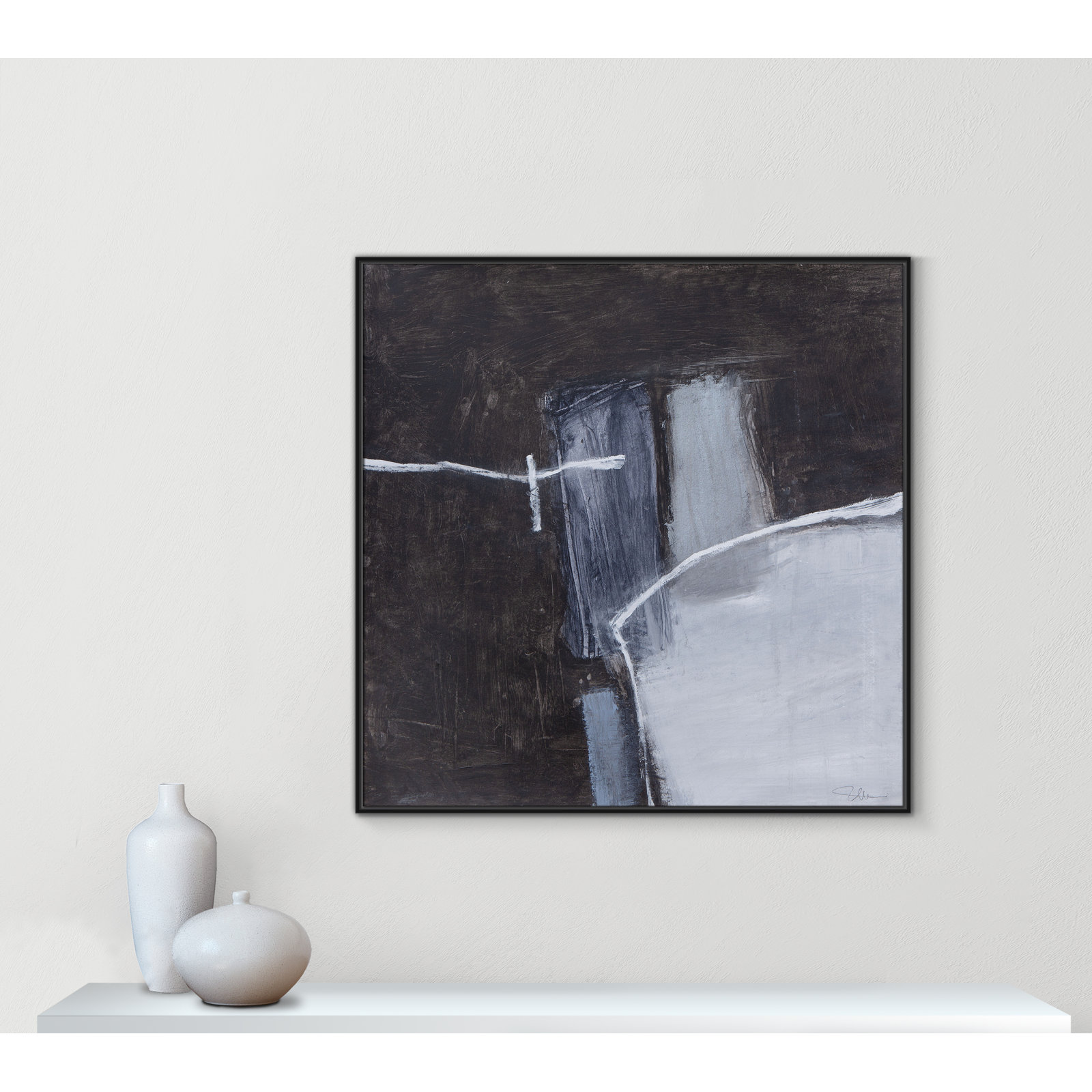 Graphite Gemstones Collection "Graphite Gemstones I" Print, 46.5" H x 46.5" W, Black