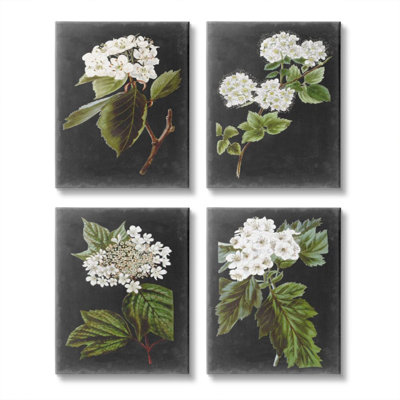 Charmant chalet blanc sur fond gris anthracite - ensemble de 4 reproductions d'art