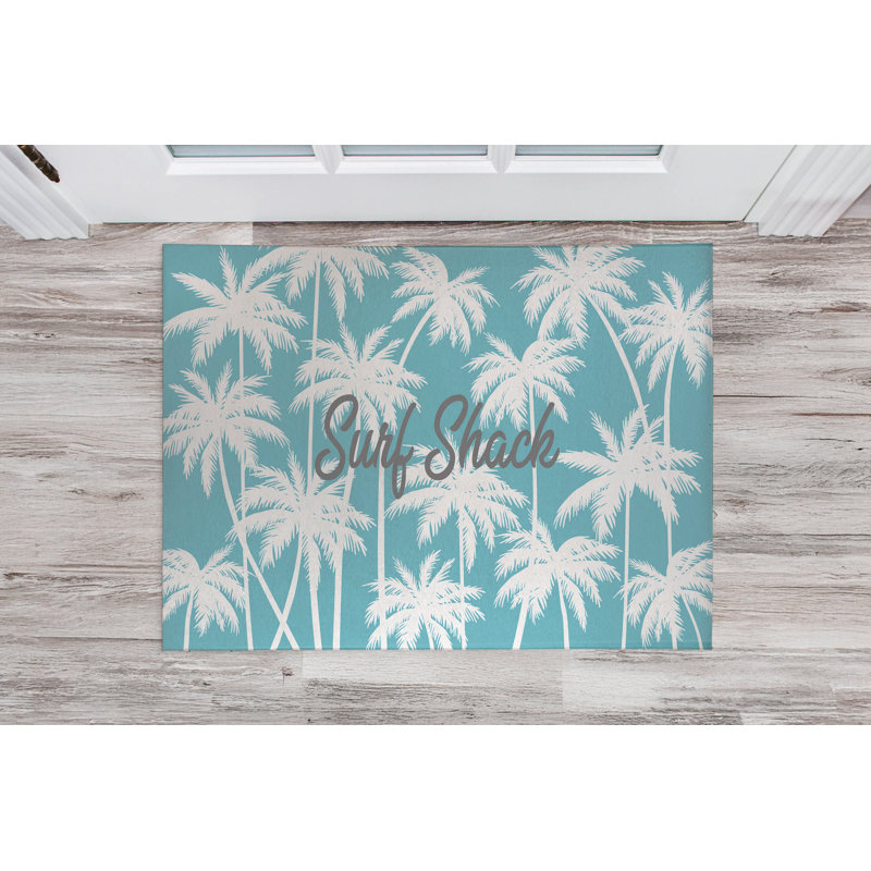 Paillasson Palm, Bleu, L 60 po x L 84 po