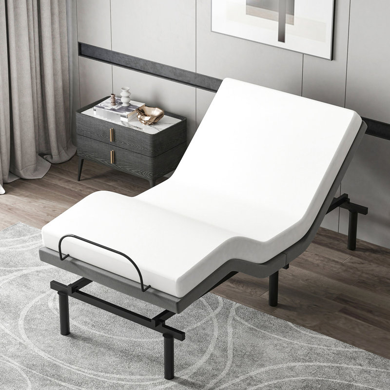 Lit électrique réglable à partir de. Gris, inclinaison de la tête et des pieds, réglage de la mémoire, télécommande sans fil. Convient à de multiples options de matelas. Fonctionne avec divers