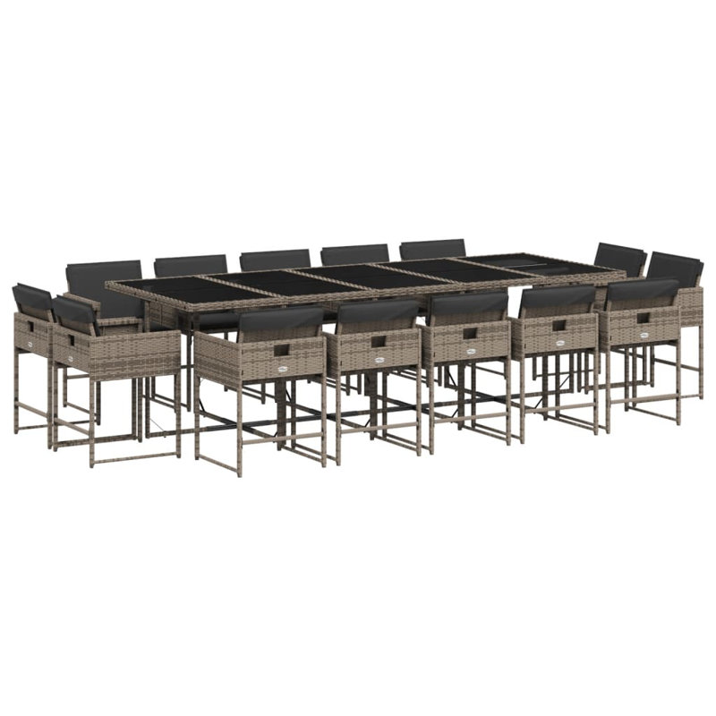  Ensemble de 14 chaises de patio, Gris foncé, Gris