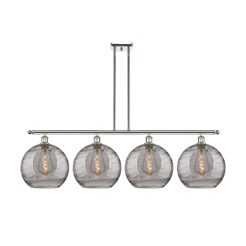 Luminaire suspendu pour îlot de cuisine 4 lumières Ellington, Nickel poli