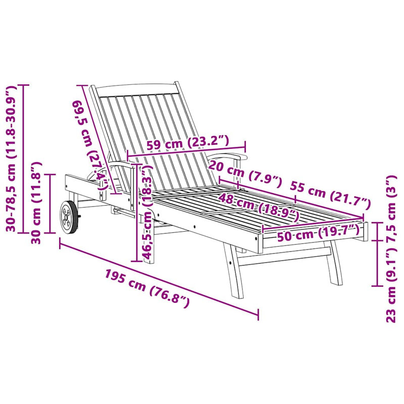 195cm Long Single Chaise
