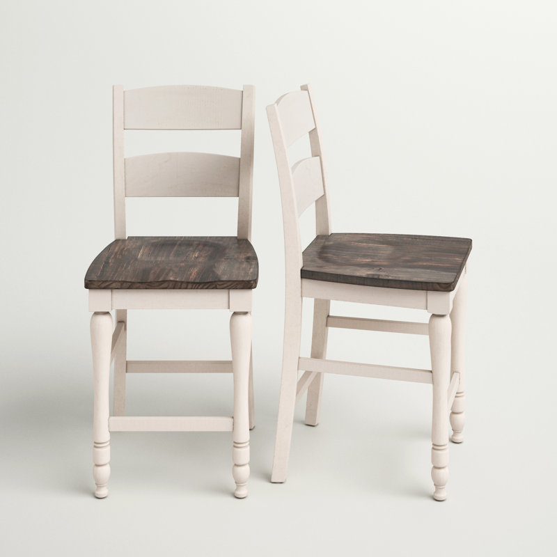 Karley Solid Wood Counter Stool, Vintage White