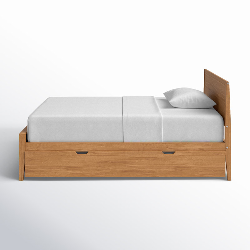 Rosenthal Solid Wood Trundle Bed, Pecan, Full/Double