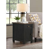 Gracie Oaks Jakendra Solid Wood Top End Table with Storage and Built-In ...
