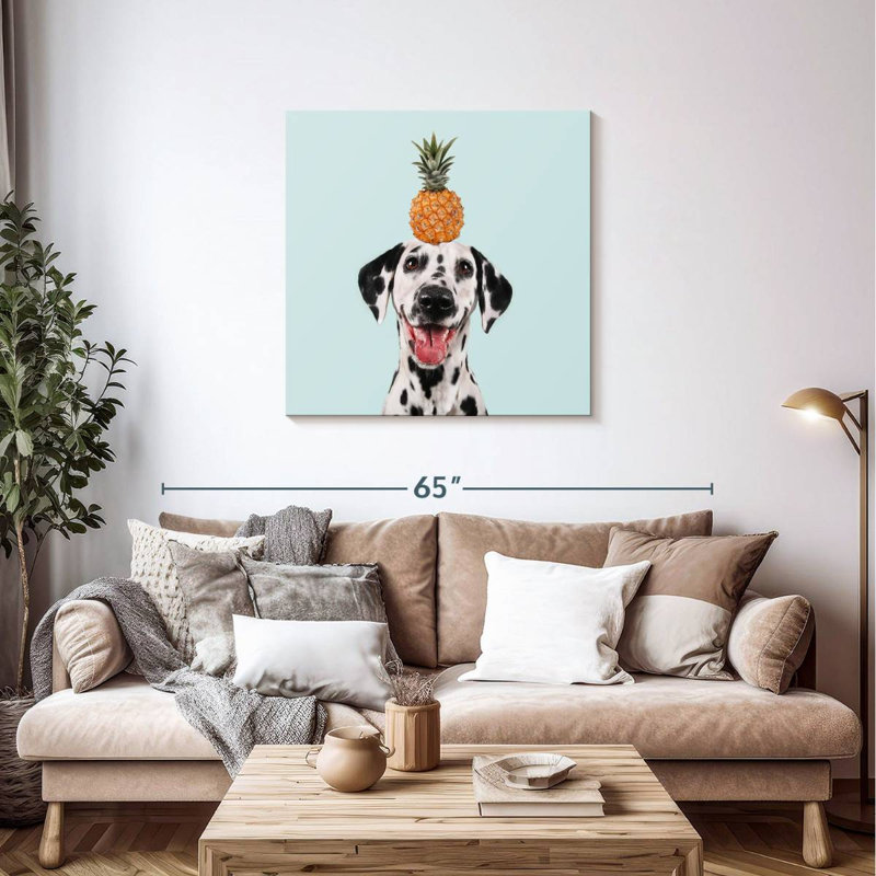 Crowle ananas sur dalmatien, H 36 po x l 36 po
