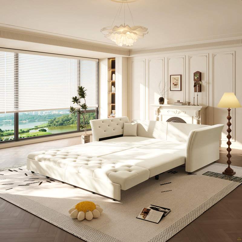 Grand canapé-lit, canapé-lit convertible, 35 po H x 74,4 po L x 33,9 po P, 2, Beige