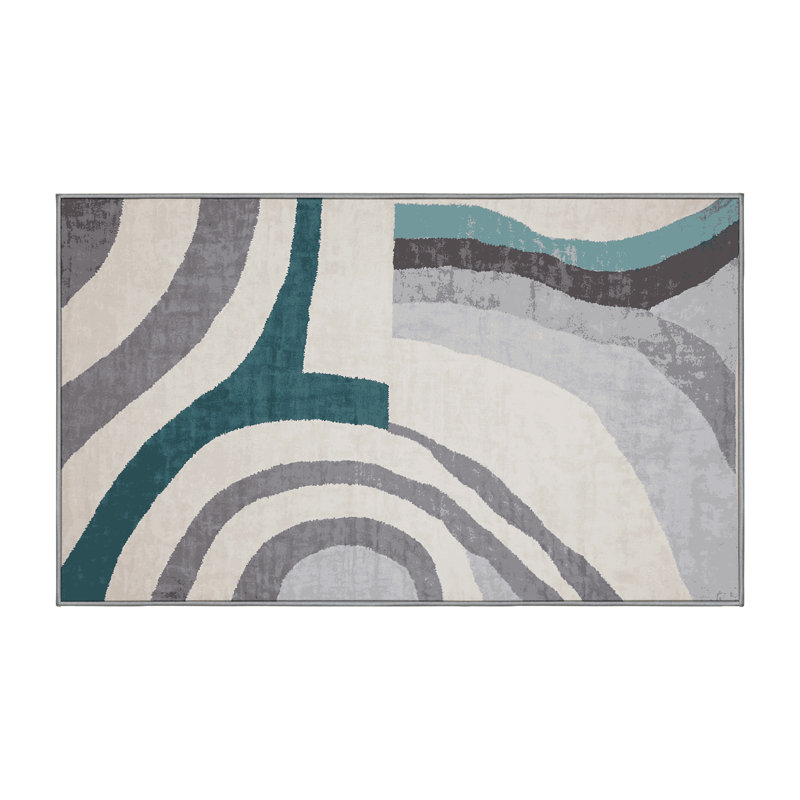 Machine Washable Gray Area Rug, Runner 2' x 5'