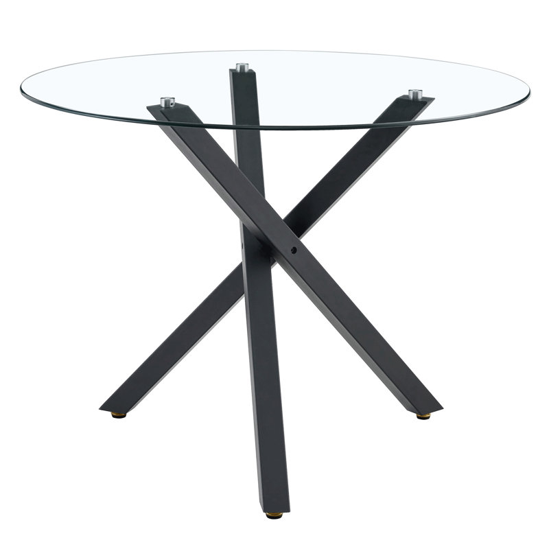 Round Glass Dining Table: 39" Diameter (Table Only)