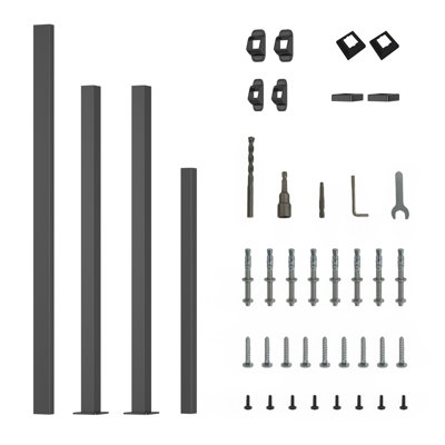 Rails en métal pour les marches extérieures, rampe d'escalier extérieure de 2 à 3 marches, balustrade 40 po x 36 po, balustrade de terrasse, balustrade en fer forgé noir avec trousse d'installation pour marches en béton