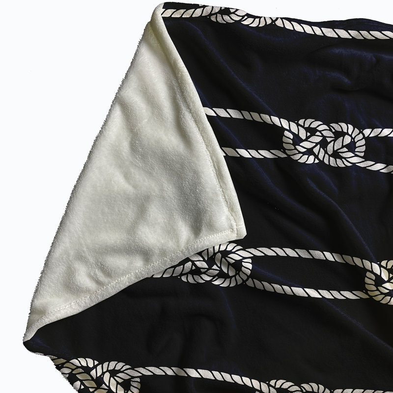 Maxwellton Plain Weave / Muslin Throw Blanket, Navy